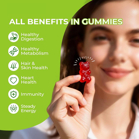 Sugar-Free Apple Cider Vinegar Gummies with "The Mother" & Vitamin B12 (60 Count)