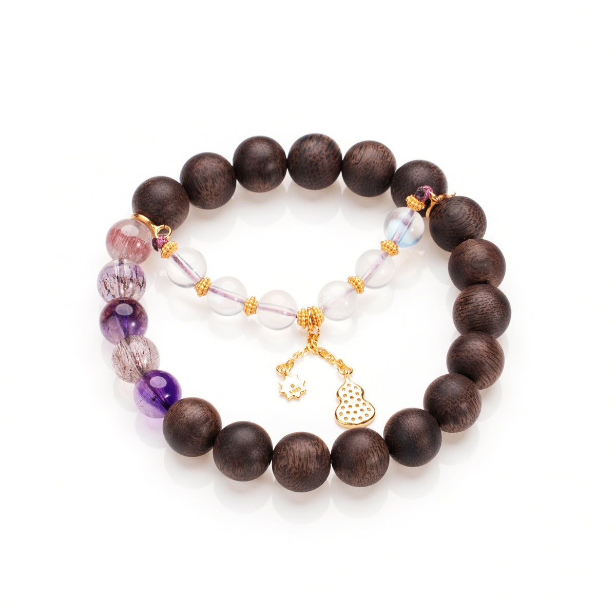 Agarwood & Crystal Bracelet Calm Compass Agarwood Crystal for attract luck