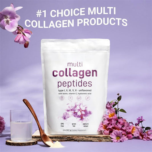 Micro Ingredients Multi Collagen Peptides Powder, 2lb (82 Servings)