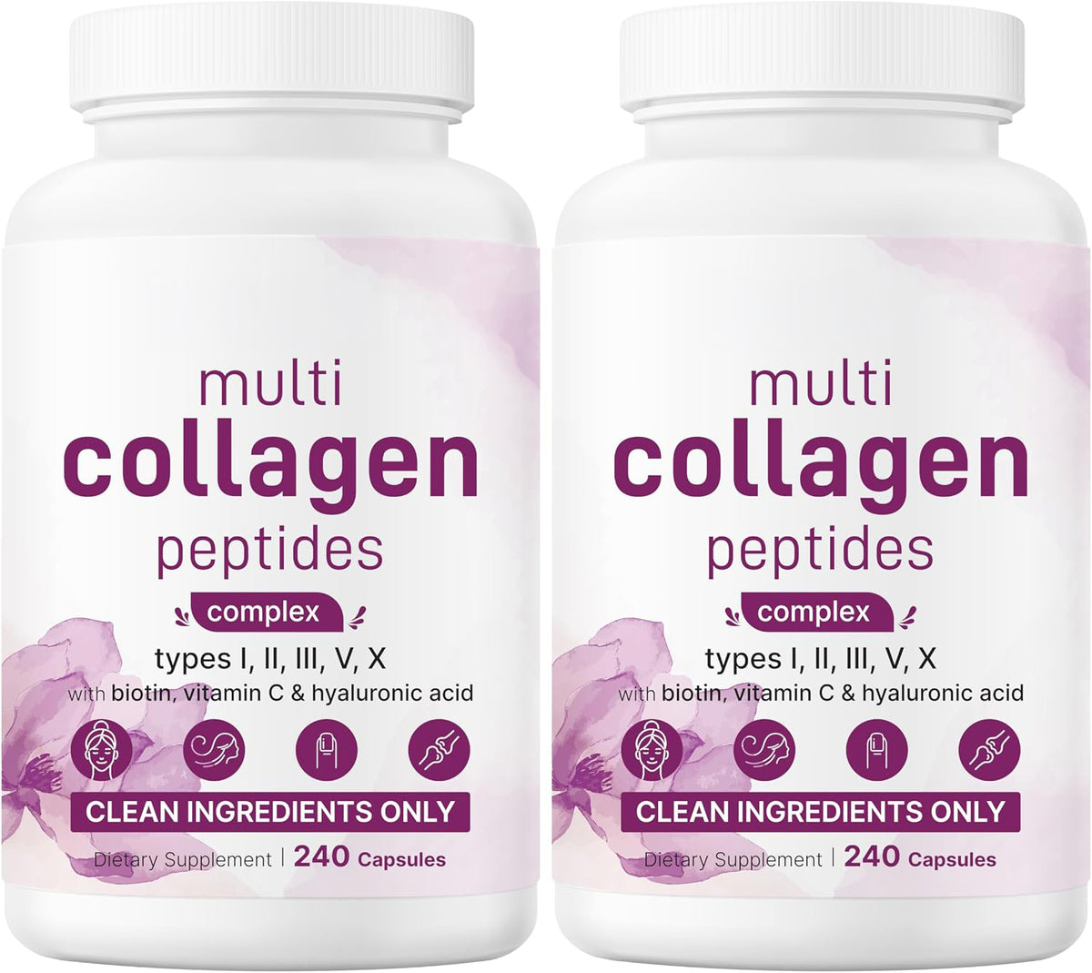 Micro Ingredients Multi Collagen Peptides Pills, 240 Capsules
