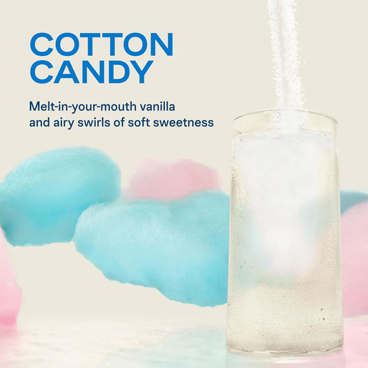 Cotton candy electrolyte drink poured into a glass