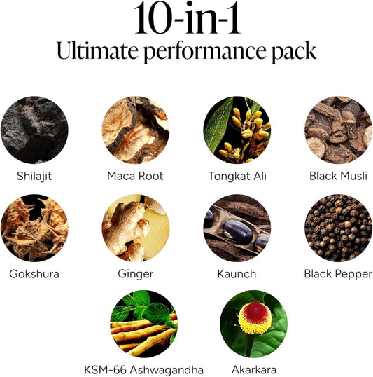 ROOT LABS 10-in-1 Alpha Shilajit Gummies | 400 mg Pure Himalayan Shilajit with Tongkat Ali & Maca Root | Shilajit for Men & Women | ShilAbsorb Bioavailability Tech | Sugar-Free, Vegan | 60 Gummies