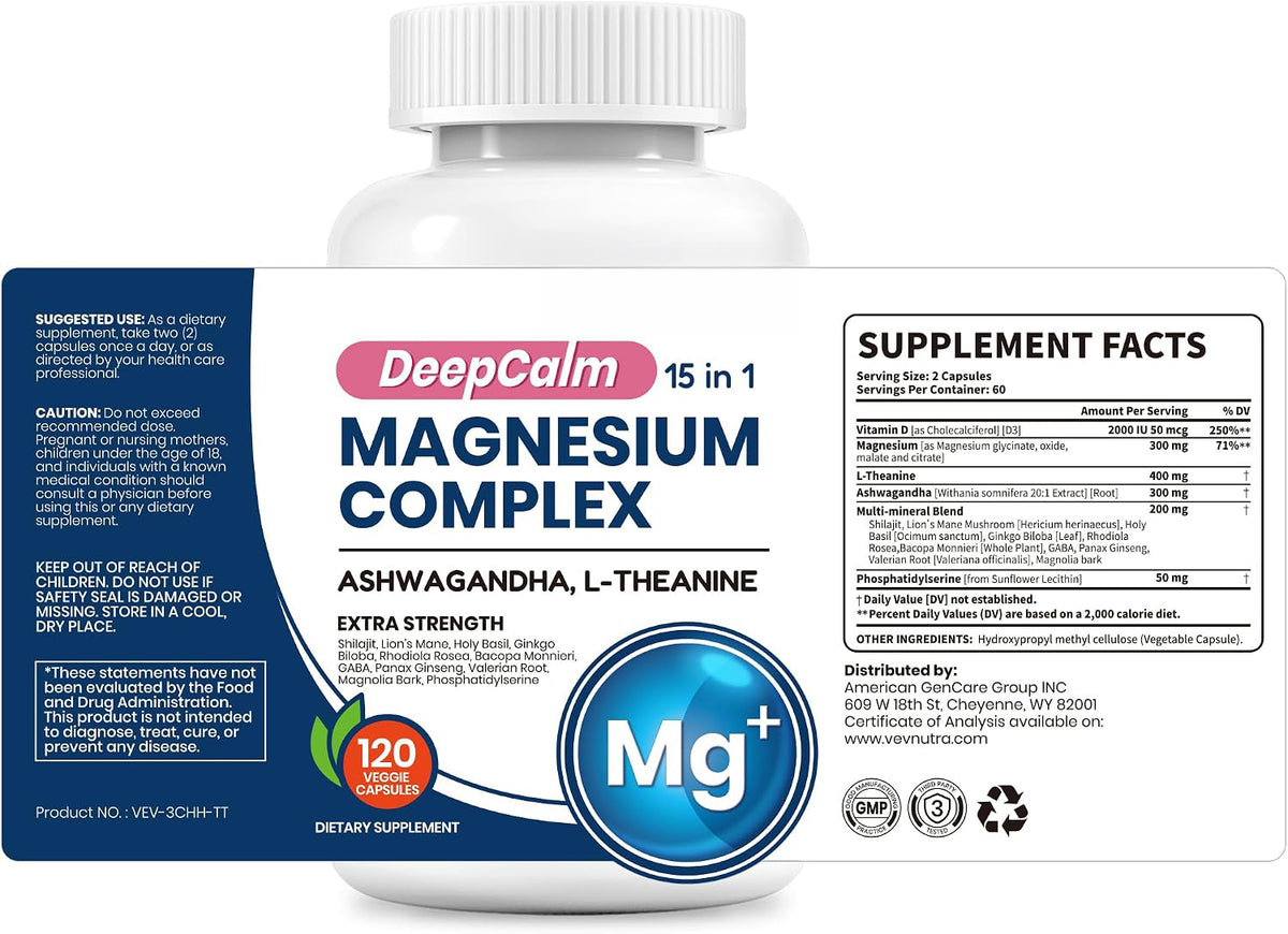 Back label of the 15-in-1 magnesium complex bottle