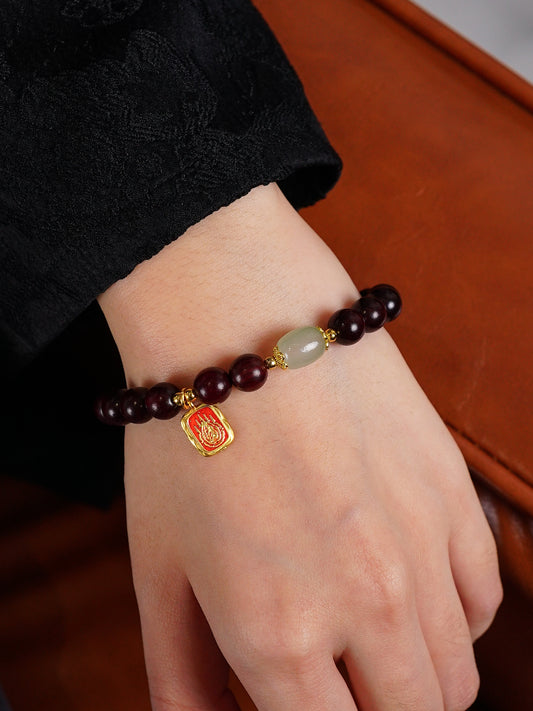 VerdantStrand Blood Sandalwood & Aventurine Amulet Bracelet