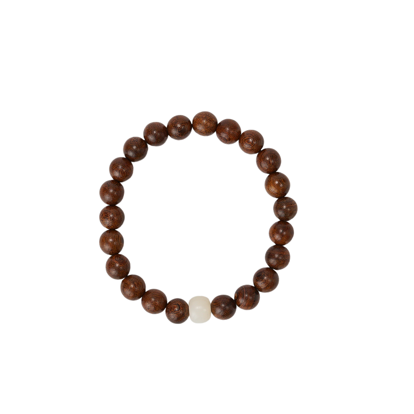 VerdantStrand Golden Sandalwood & Bodhi Seed Amulet Bracelet