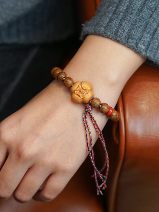 VerdantStrand Liudao Wood & Persimmon Amulet Bracelet