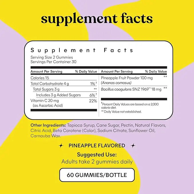 Lemme Purr Gummies - Vaginal Probiotic for Women - Balanced pH, Healthy Odor, Yeast Balance & Flora Support - Tasty Pineapple (60 Count)