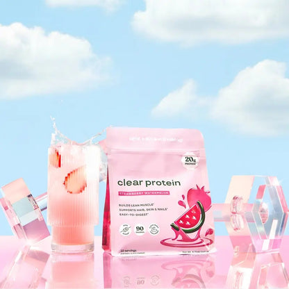 Clear Whey Protein Isolate Powder – 20g Protein, Collagen & Digestive Enzymes (Strawberry Watermelon, 10 Servings)