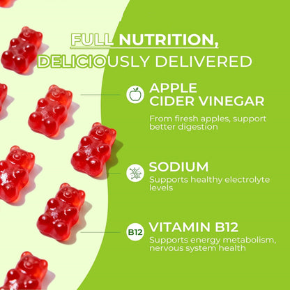 Sugar-Free Apple Cider Vinegar Gummies with "The Mother" & Vitamin B12 (60 Count)