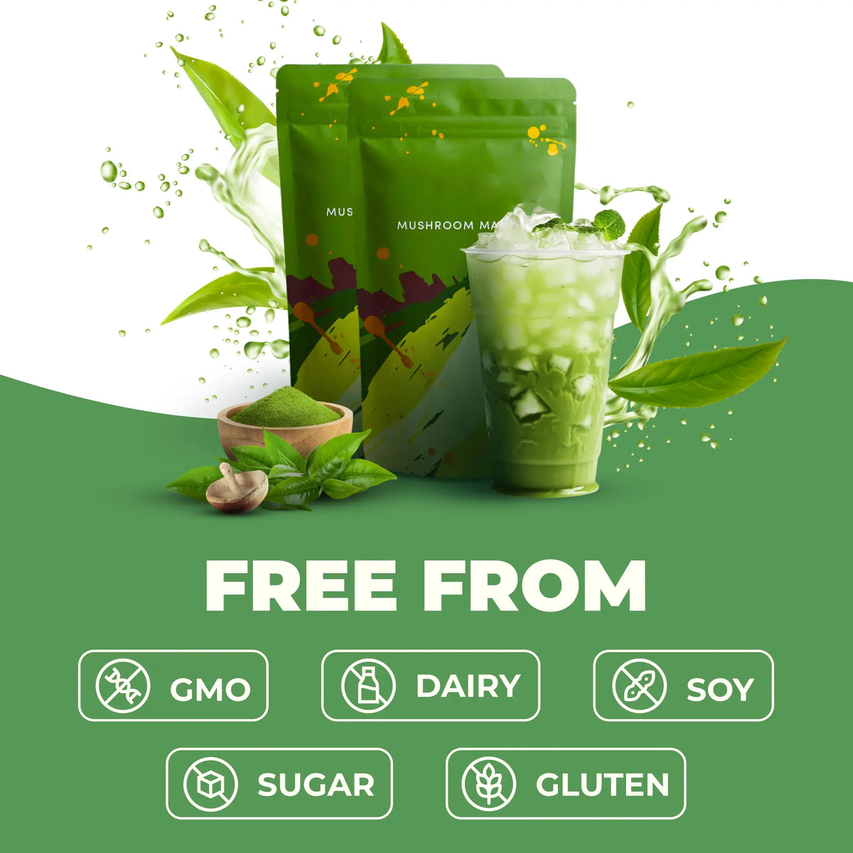 RYZE Mushroom Matcha Starter Kit, USDA Organic with 6 Adaptogenic Mushrooms and Ceremonial-Grade Japanese Matcha, Energy, Focus, Digestion, Immunity with Turkey Tail, Shiitake, Reishi, 60 servings