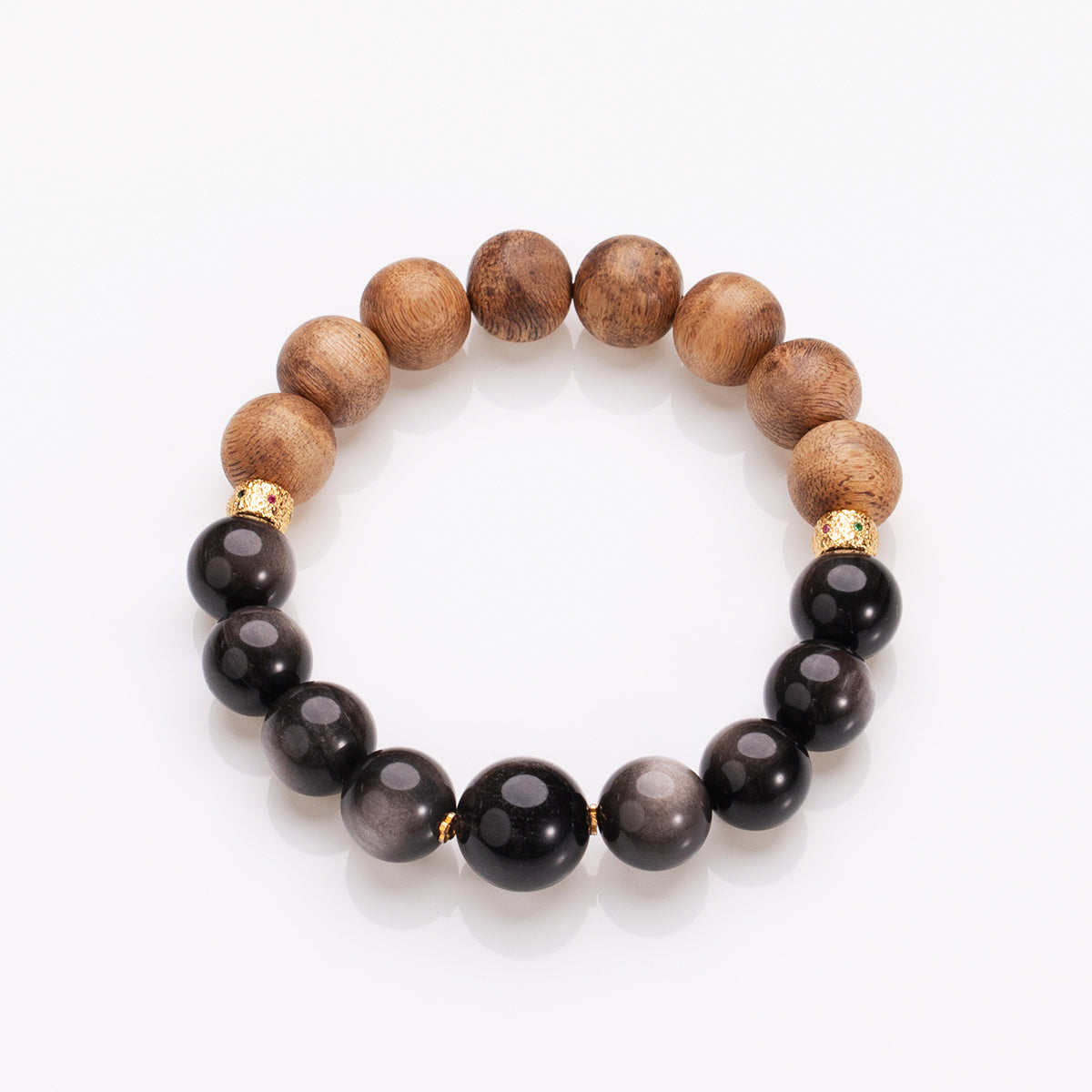 Agarwood & Obsidian Bracelet Calm Compass Agarwood Obsidian for emotional healing