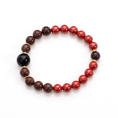 Steady Guard crafted with agate and cinnabar Agate Cinnabar for bring protection