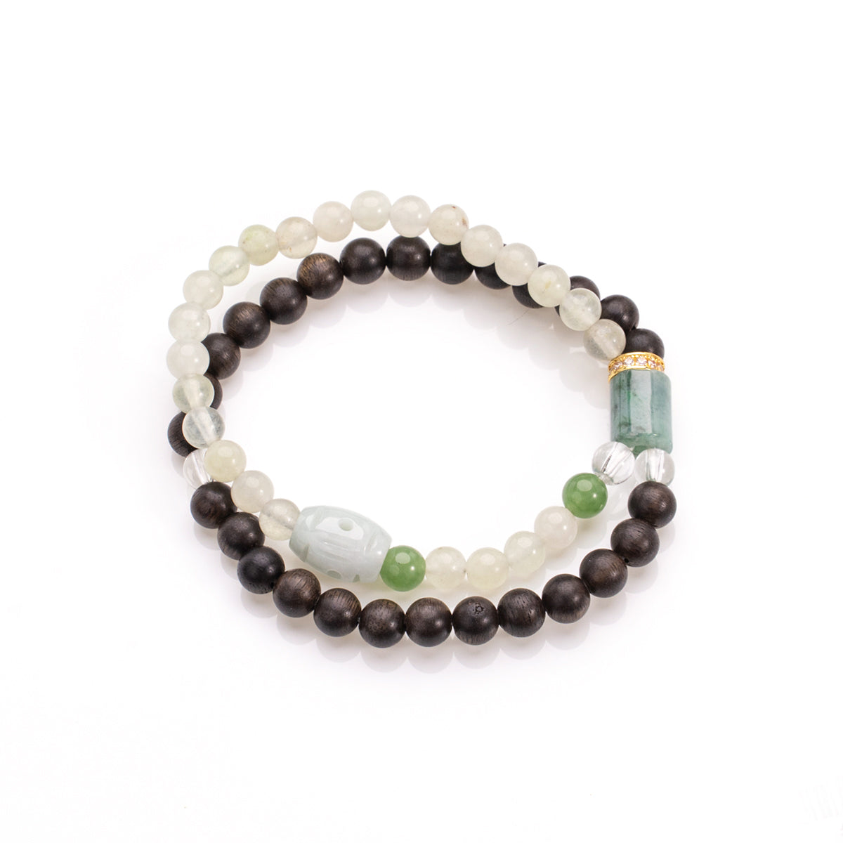 .6Diy A Agarwood & Jade Bracelet Agarwood Jade for encourage prosperity