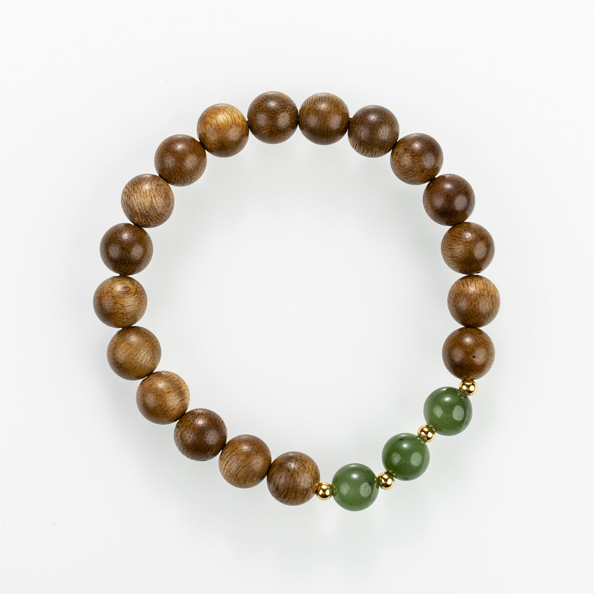 Hainan Agarwood & Green Jade Bracelet: Grounding Harmony and Renewal