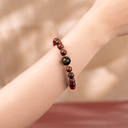 Steady Guard crafted with agate and cinnabar Agate Cinnabar for bring protection