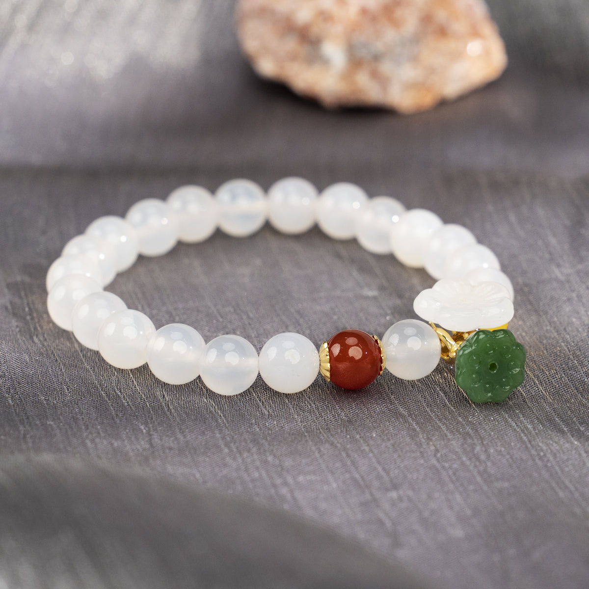 White Agate Bracelet — Calming Clarity & Everyday Balance