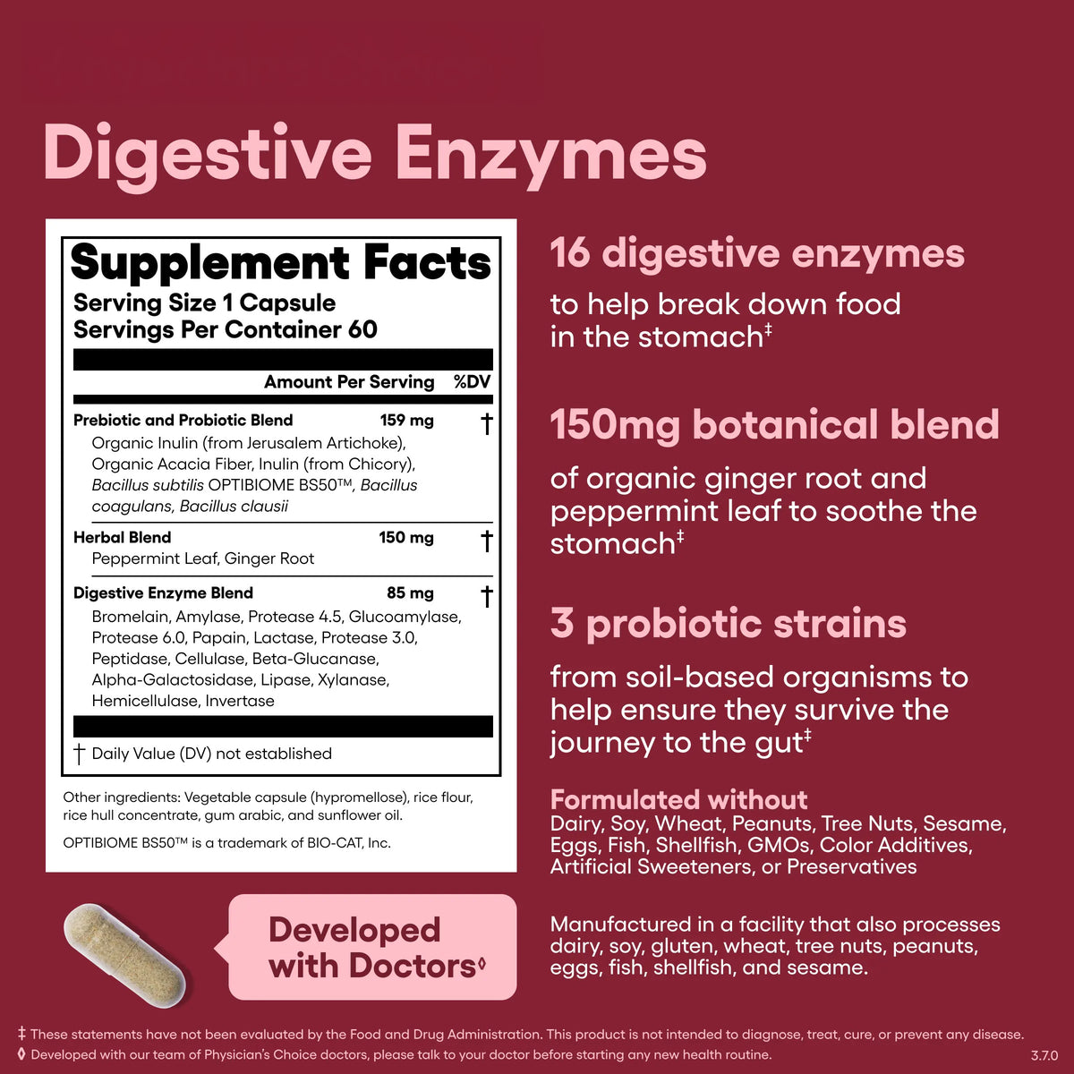 Physician's Choice Digestive Enzymes - Bloating & Mealtime Discomfort Support with Probiotics + Prebiotics for Digestion & Gut Health