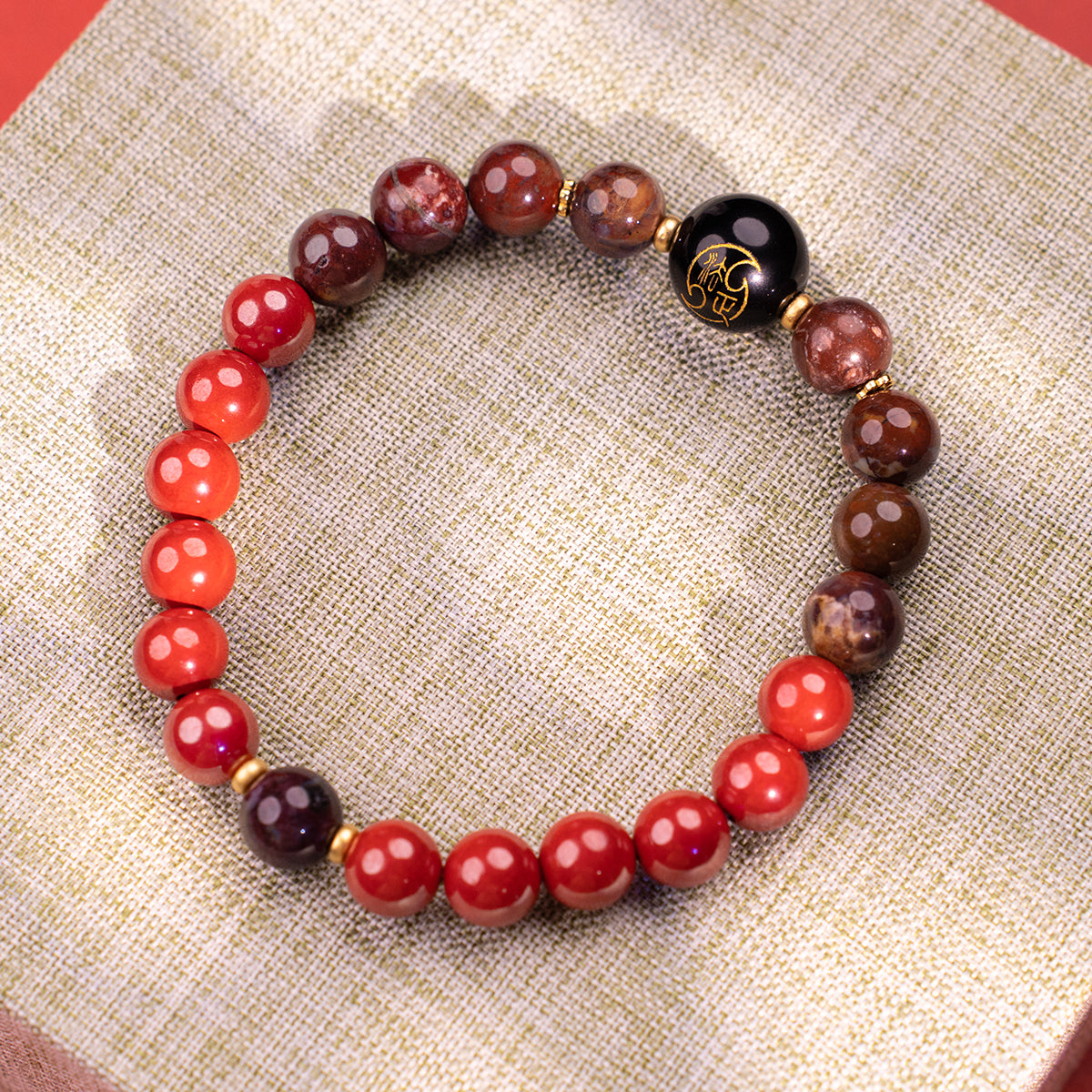 Steady Guard crafted with agate and cinnabar Agate Cinnabar for bring protection