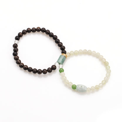 .6Diy A Agarwood & Jade Bracelet Agarwood Jade for encourage prosperity