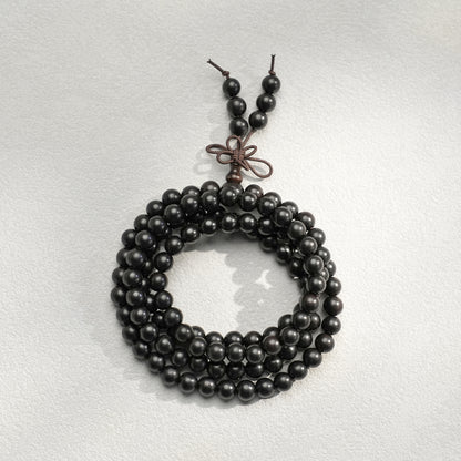Zitan Rosewood 108 Bead Mala: Handcrafted Prayer Beads