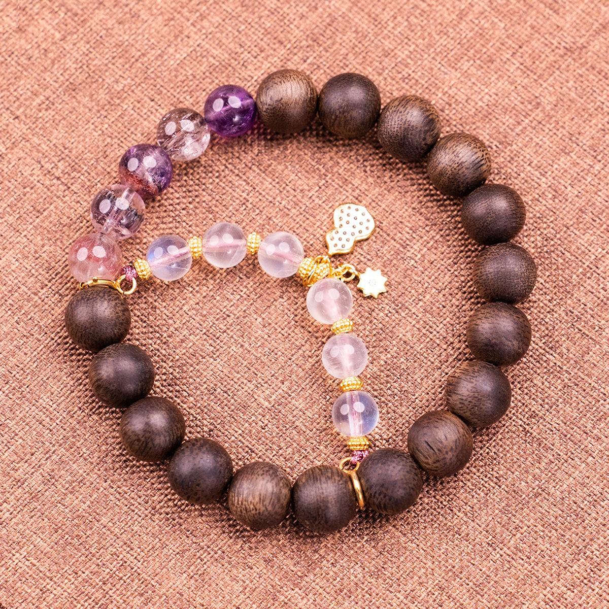 Agarwood & Crystal Bracelet Calm Compass Agarwood Crystal for attract luck