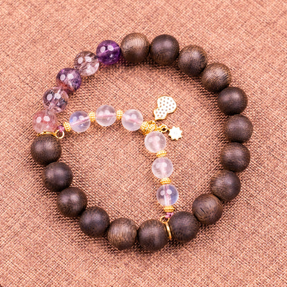 Agarwood & Crystal Bracelet Calm Compass Agarwood Crystal for attract luck