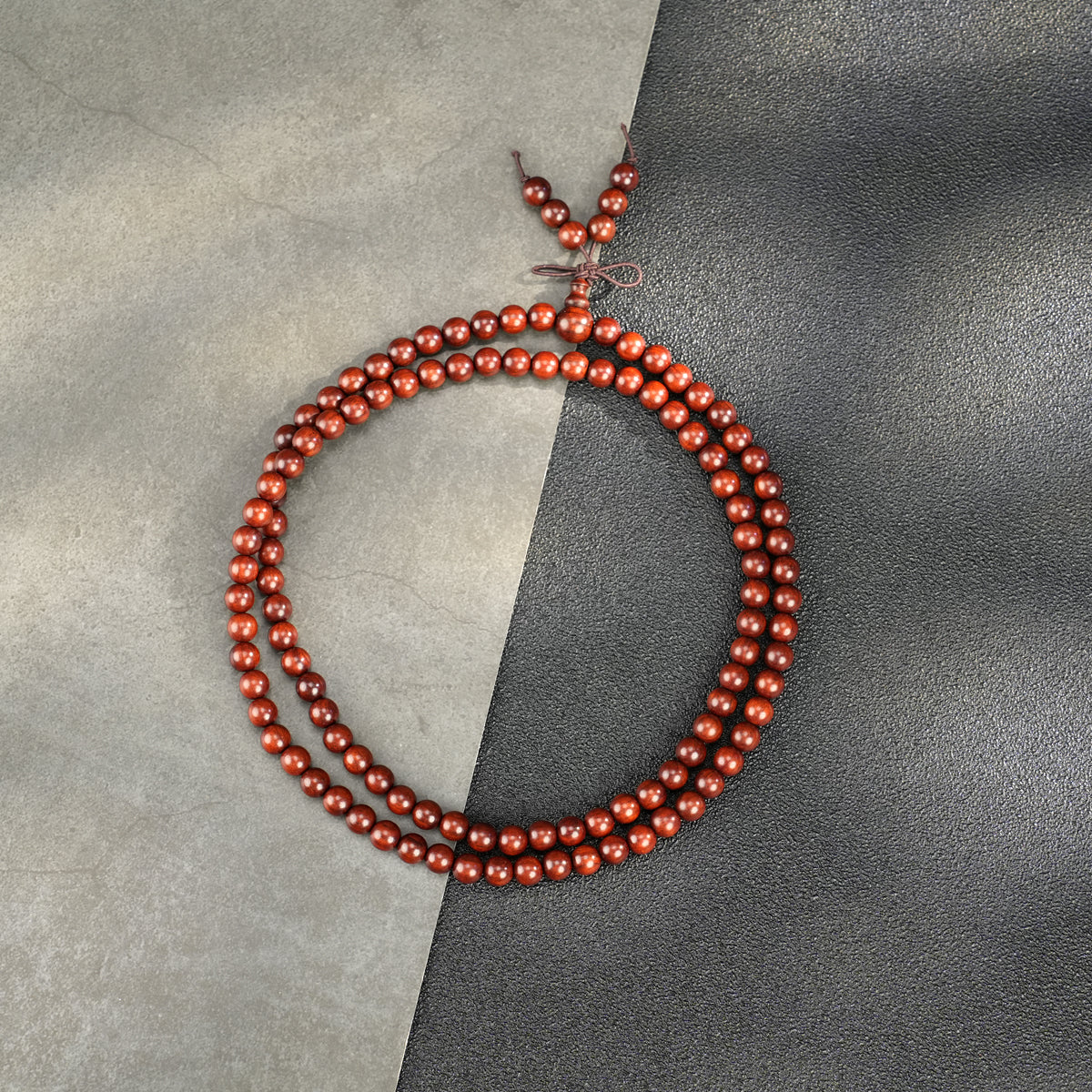 Red Rosewood 108 Bead Mala: Handcrafted Prayer Beads