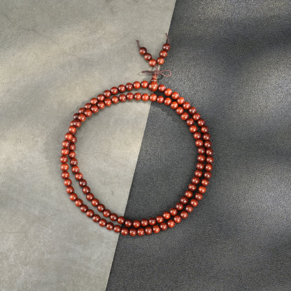 Red Rosewood 108 Bead Mala: Handcrafted Prayer Beads