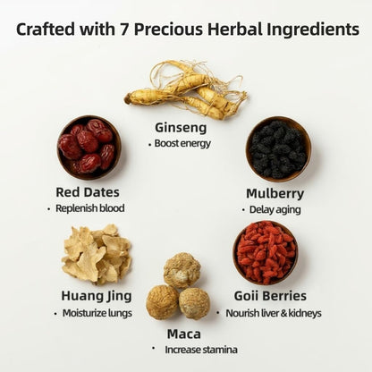 Ginseng Five Treasures Tea, Natural Chinese Herbal Kidney Cleanse detox Tea for Men and Women