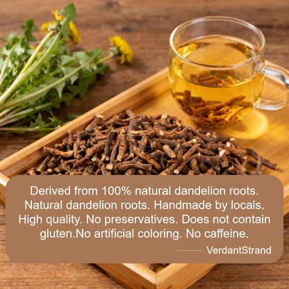 VerdantStrand 100% Natural & Pure dandelion root tea for liver & kidney health - 60 Tea Bags herbal tea with dandelion Leaf & Root- traditional Chinese tea，No Sugar, Caffeine-Free