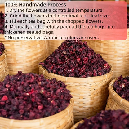 VerdantStrand Hibiscus Tea Bags, 60 Count – Premium Hibiscus Flower Tea/Flor de Jamaica, 100% Natural Herbal Tea, Caffeine-Free, Sugar-Free