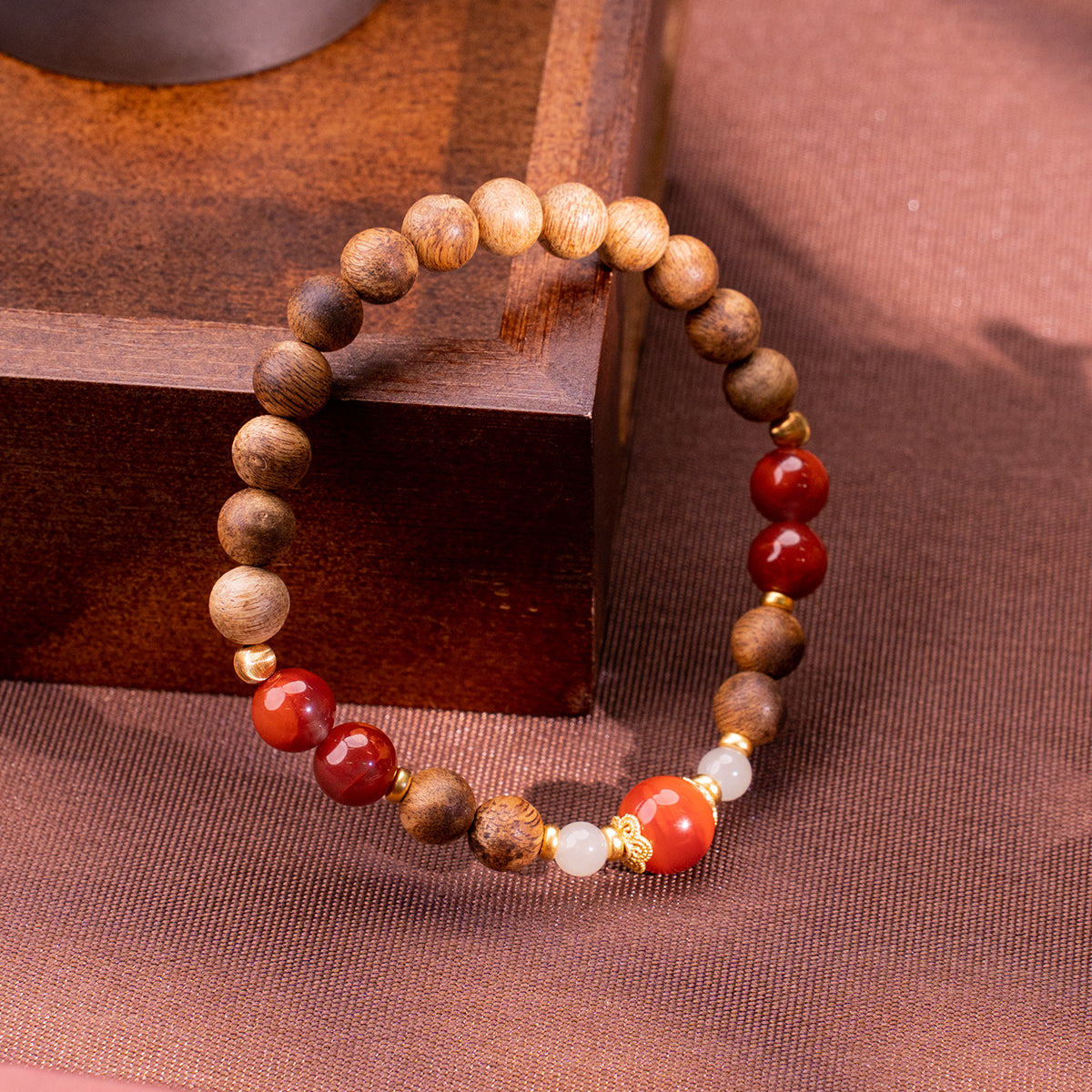 Restorative Path A Agarwood & Agate Bracelet Agarwood Agate for gentle healing