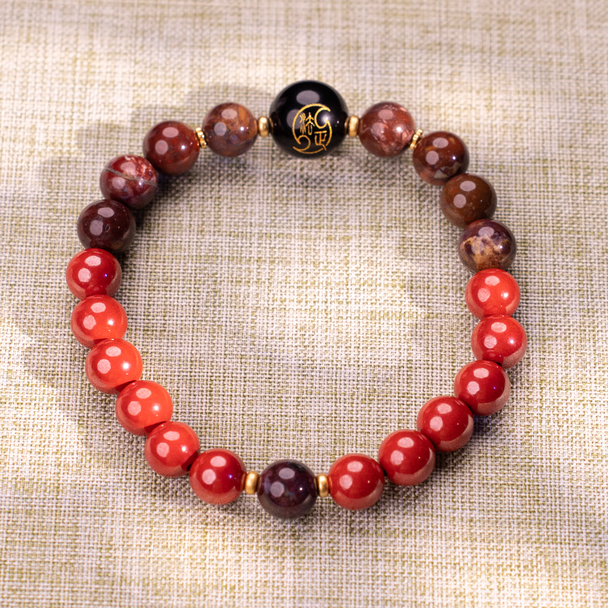 Steady Guard crafted with agate and cinnabar Agate Cinnabar for bring protection
