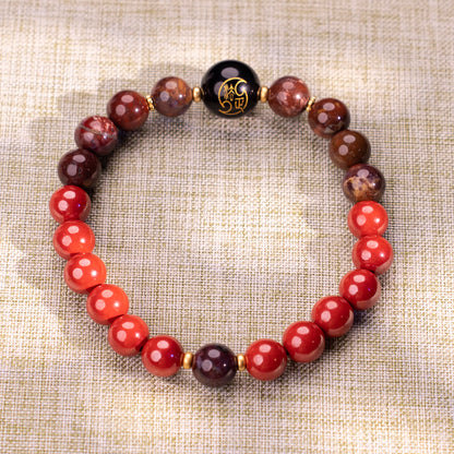 Steady Guard crafted with agate and cinnabar Agate Cinnabar for bring protection