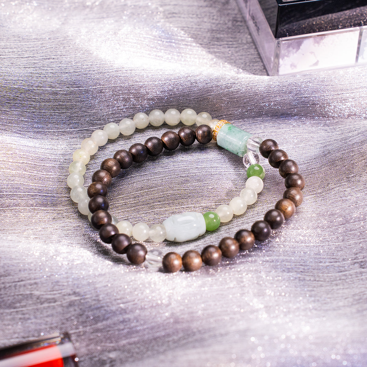 .6Diy A Agarwood & Jade Bracelet Agarwood Jade for encourage prosperity