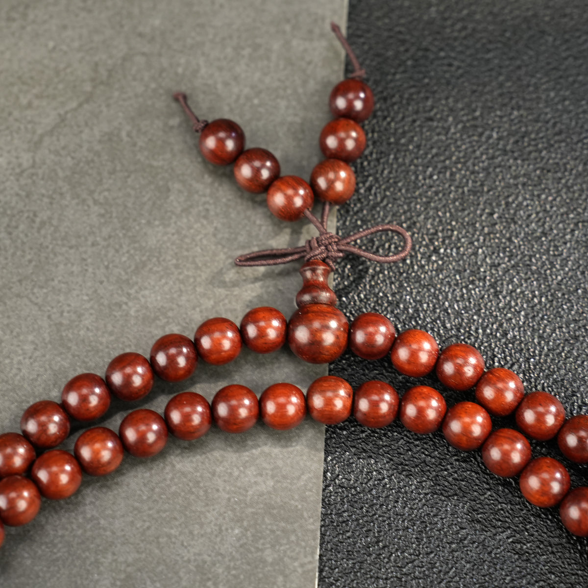 Red Rosewood 108 Bead Mala: Handcrafted Prayer Beads