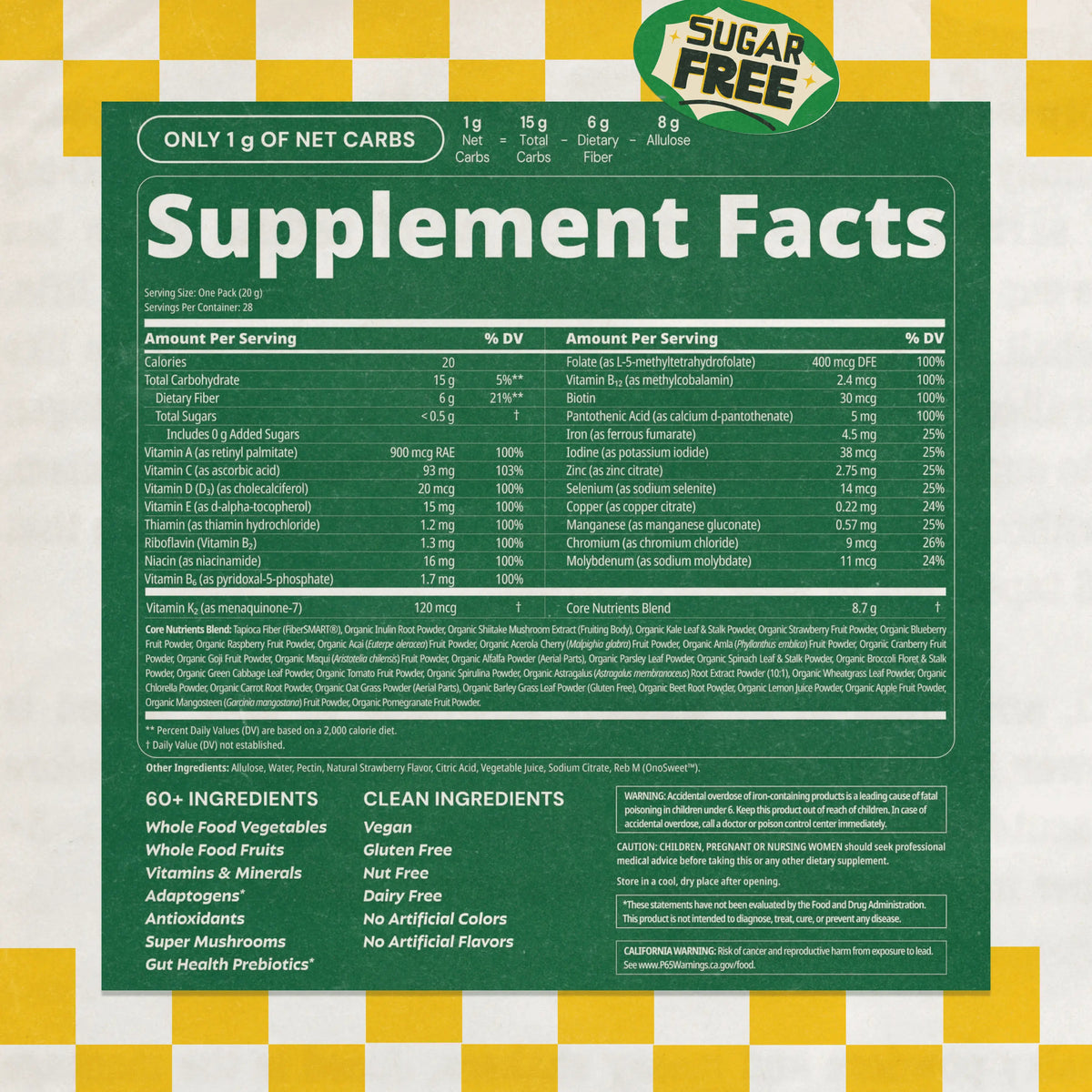 Grüns Superfood Gummy Bears: Comprehensive nutrition supplement with 60+ ingredients: Vitamins and Minerals, Prebiotics for Digestive Health, Adaptogens, Chlorophyll, Chlorella, Fruits and Vegetables, Gluten Free, Vegan, Third Party Tested
