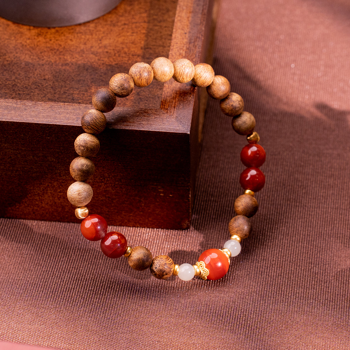 Restorative Path A Agarwood & Agate Bracelet Agarwood Agate for gentle healing