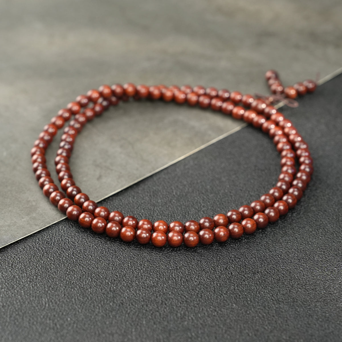 Red Rosewood 108 Bead Mala: Handcrafted Prayer Beads