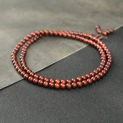 Red Rosewood 108 Bead Mala: Handcrafted Prayer Beads