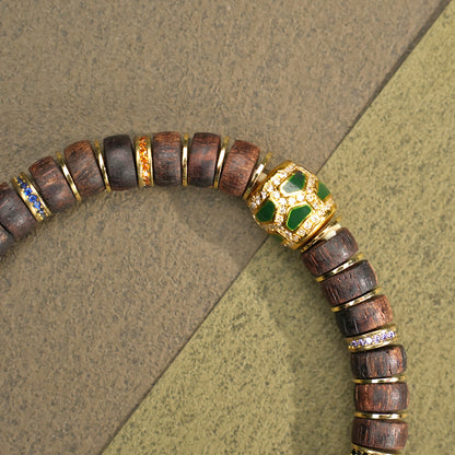 Rosewood Heartwood Slice Bracelet: Handcrafted Prayer Beads with Long-Lasting Natural Aroma