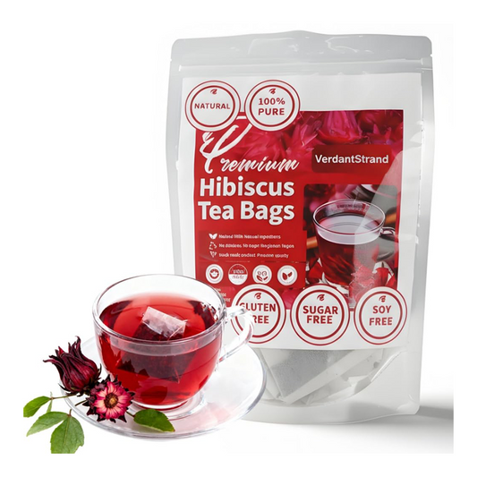 VerdantStrand Hibiscus Tea Bags, 60 Count – Premium Hibiscus Flower Tea/Flor de Jamaica, 100% Natural Herbal Tea, Caffeine-Free, Sugar-Free