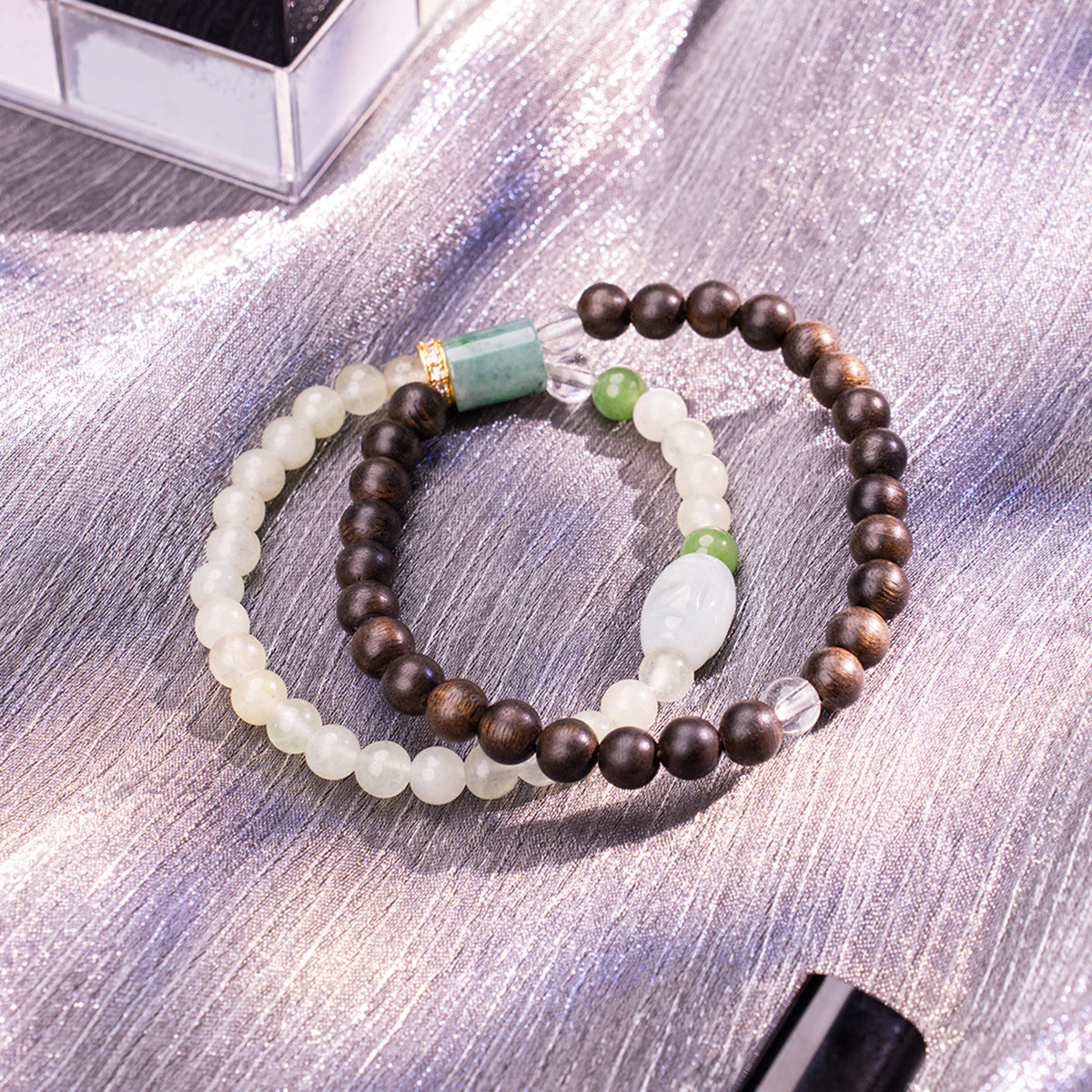 .6Diy A Agarwood & Jade Bracelet Agarwood Jade for encourage prosperity