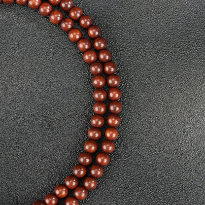 Red Rosewood 108 Bead Mala: Handcrafted Prayer Beads