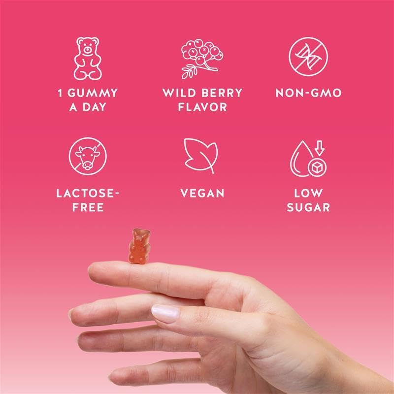 One a day, wild berry flavour, vegan and lactose free icons