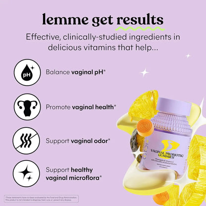 Lemme Purr Gummies - Vaginal Probiotic for Women - Balanced pH, Healthy Odor, Yeast Balance & Flora Support - Tasty Pineapple (60 Count)
