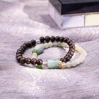 .6Diy A Agarwood & Jade Bracelet Agarwood Jade for encourage prosperity