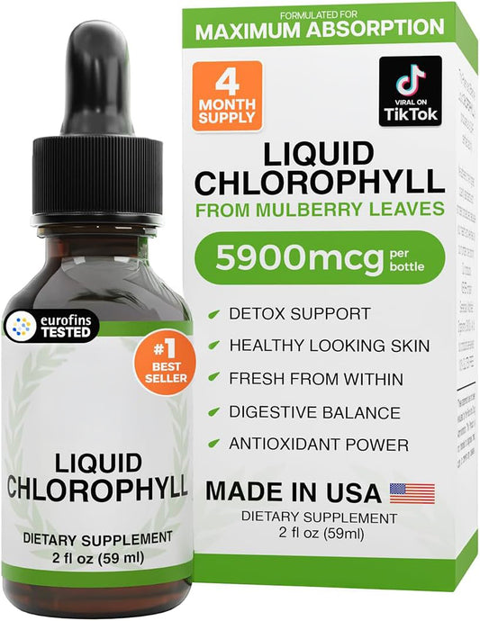 Benevolent Chlorophyll Liquid Drops for Internal Freshness, Peppermint