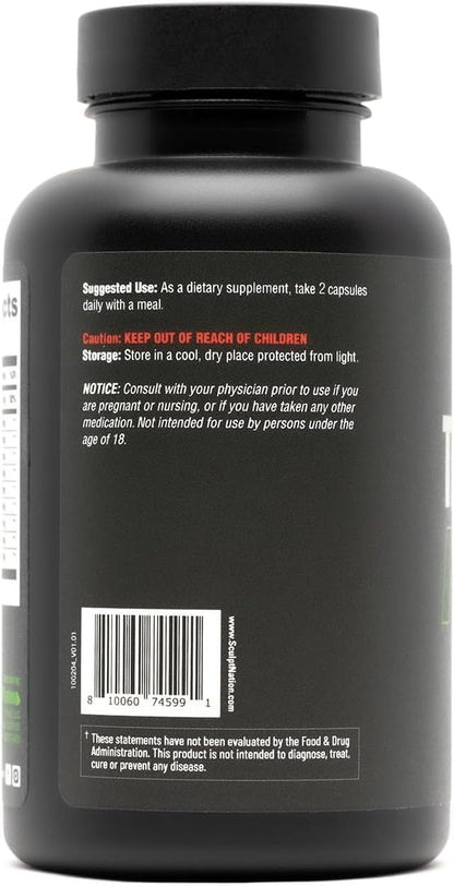 Back label and directions for the men's vitality capsules