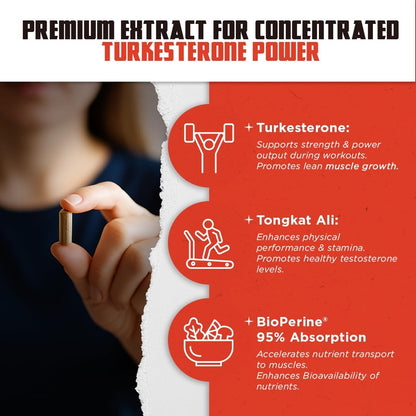 Old School Labs Testosterone Supplement for Men – Turkesterone, 120 Caps